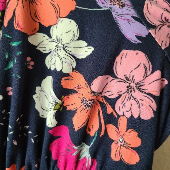 KIYONNA Babydoll Blouse Top Women's SZ 2X Floral Stretch Colorful Vibrant Summer - Picture 8 of 11